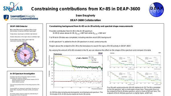 Constraining contributions from Kr-85 in DEAP-3600