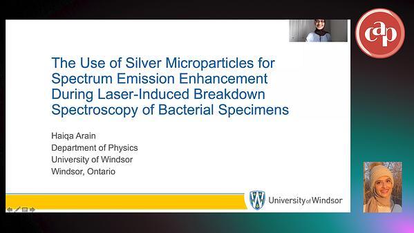 The Use of Silver Microparticles for Spectrum Emission Enhancement During Laser-Induced Breakdown Spectroscopy of Bacterial Specimens.