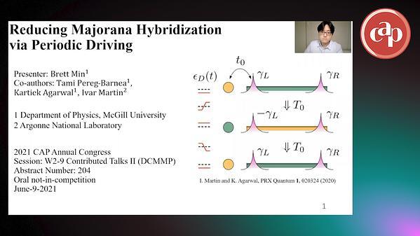 Reducing Majorana Hybridization via Periodic Driving