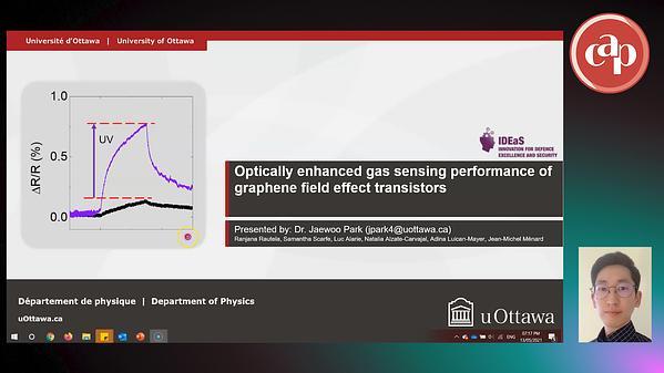 Optically enhanced gas sensing performance of graphene field effect transistors