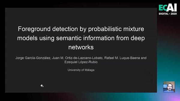 Foreground detection by probabilistic mixture models using semantic information from deep networks