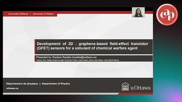 Development of graphene-based field-effect transistor (GFET) sensors for a simulant of chemical warfare agents