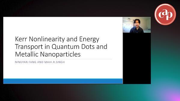 Kerr Nonlinearity and Energy Transport in Quantum Dots and Metallic Nanoparticles