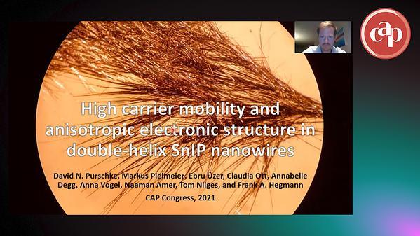 High carrier mobility and anisotropic electronic structure in double-helix SnIP nanowires