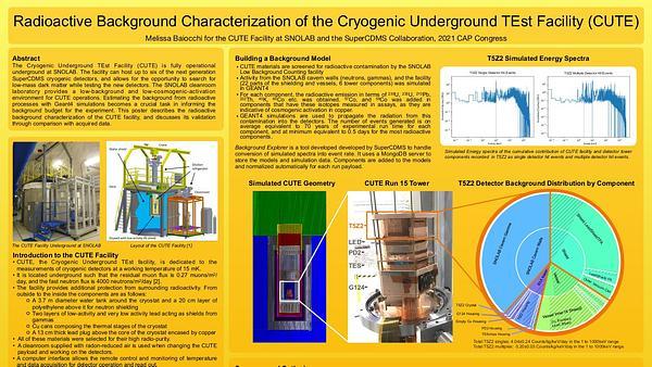 Radioactive Background Characterization of the Cryogenic Underground TEst Facility (CUTE)
