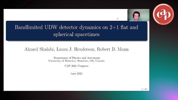 Bandlimited UDW detector dynamics on 2+1 flat and spherical spacetimes