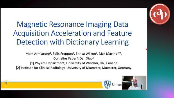 Magnetic Resonance Imaging Data Acquisition Acceleration and Feature Detection with Dictionary Learning