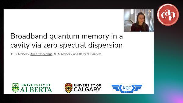 Broadband quantum memory in a cavity via zero spectral dispersion