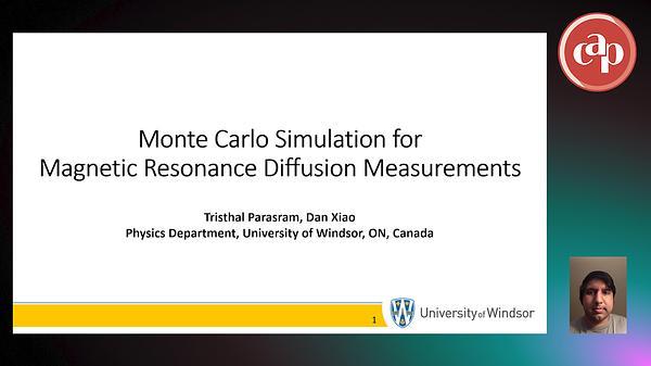 Monte Carlo Simulation for Magnetic Resonance Diffusion Measurements