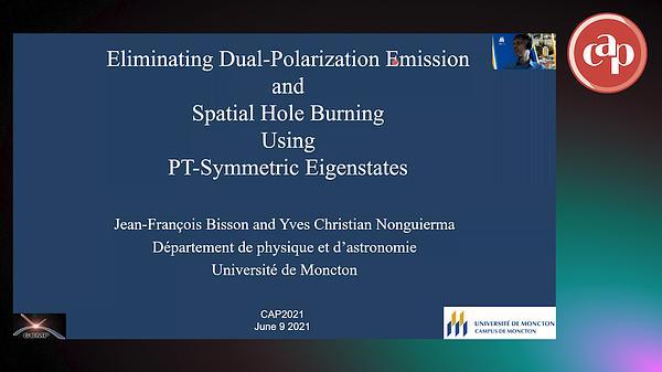 Eliminating dual-polarization laser emission and spatial hole burning by using parity-time-symmetric eigenstates
