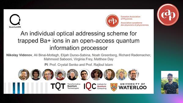 An individual optical addressing scheme for trapped Ba+ ions in an open-access quantum information processor