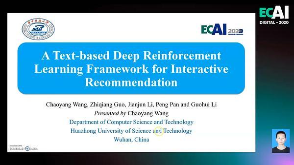 A Text-based Deep Reinforcement Learning Framework for Interactive Recommendation