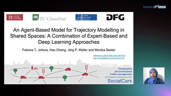 An Agent-Based Model for Trajectory Modelling in Shared Spaces: A Combination of Expert Based and Deep Learning Approaches