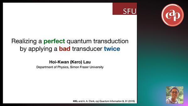 Realizing a perfect quantum transduction by applying a bad transducer twice