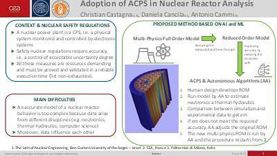 Adoption of ACPS in nuclear reactor analysis