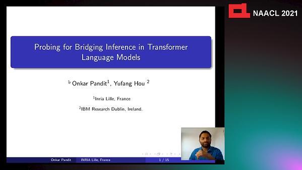 Probing for Bridging Inference in Transformer Language Models