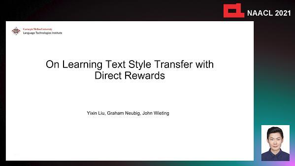 On Learning Text Style Transfer with Direct Rewards