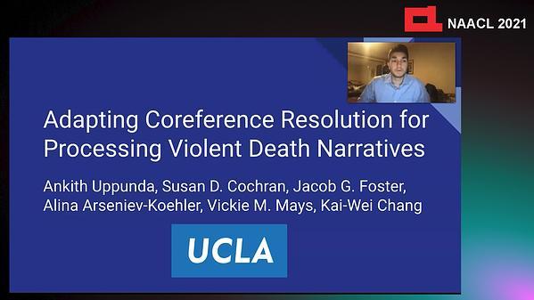 Adapting Coreference Resolution for Processing Violent Death Narratives
