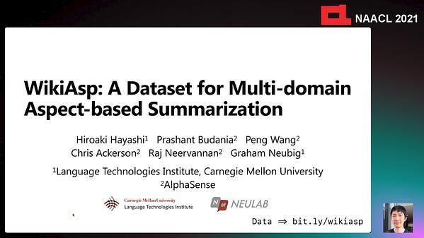 WikiAsp: A Dataset for Multi-domain Aspect-based Summarization