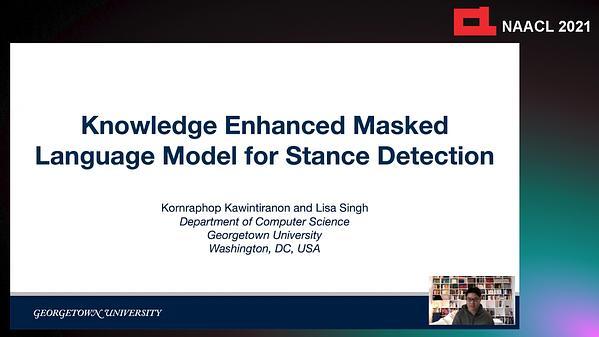 Knowledge Enhanced Masked Language Model for Stance Detection