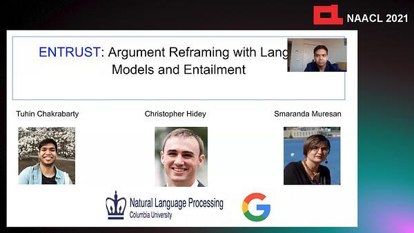 ENTRUST: Argument Reframing with Language Models and Entailment