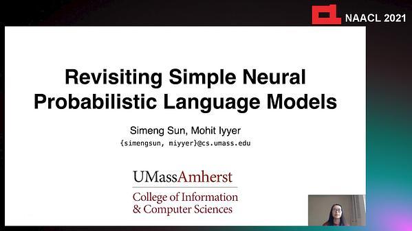 Revisiting Simple Neural Probabilistic Language Models