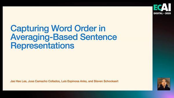 Capturing Word Order in Averaging Based Sentence Embeddings