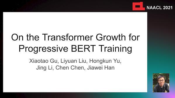 On the Transformer Growth for Progressive BERT Training