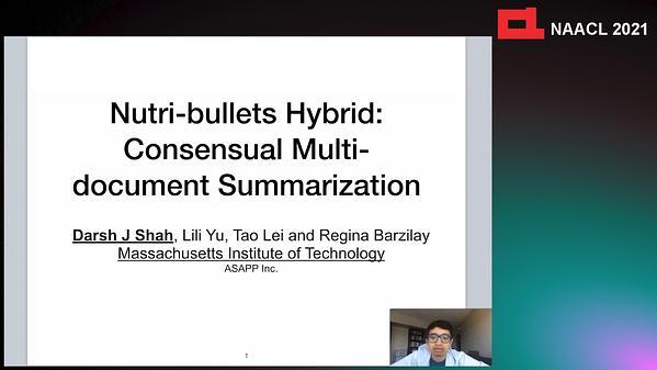 Nutribullets Hybrid: Multi-document Health Summarization