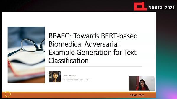 BBAEG: Towards BERT-based Biomedical Adversarial Example Generation for Text Classification