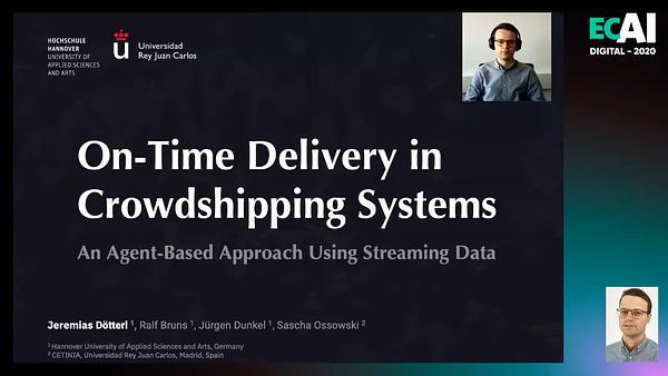 On-Time Delivery in Crowdshipping Systems: An Agent-Based Approach Using Streaming Data