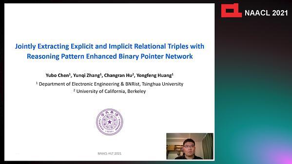 Jointly Extracting Explicit and Implicit Relational Triples with Reasoning Pattern Enhanced Binary Pointer Network