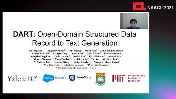 DART: Open-Domain Structured Data Record to Text Generation