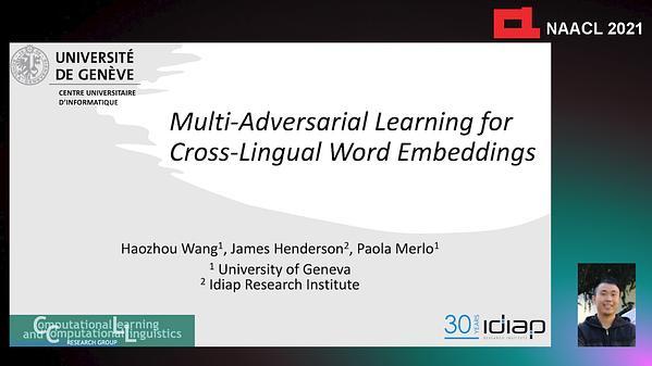 Multi-Adversarial Learning for Cross-Lingual Word Embeddings