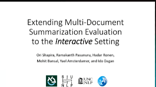 Extending Multi-Document Summarization Evaluation to the Interactive Setting