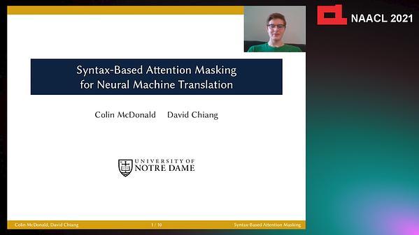Syntax-Based Attention Masking for Neural Machine Translation