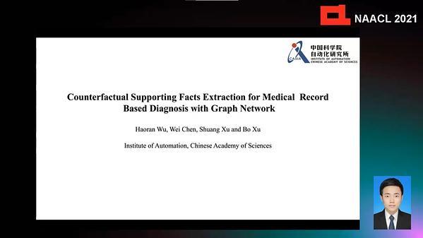 Counterfactual Supporting Facts Extraction for Explainable Medical Record Based Diagnosis with Graph Network