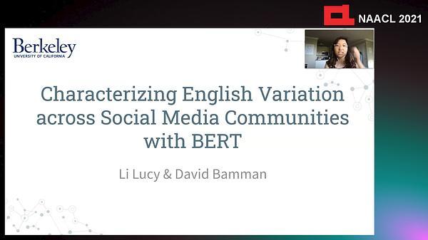 Characterizing English Variation across Social Media Communities with BERT