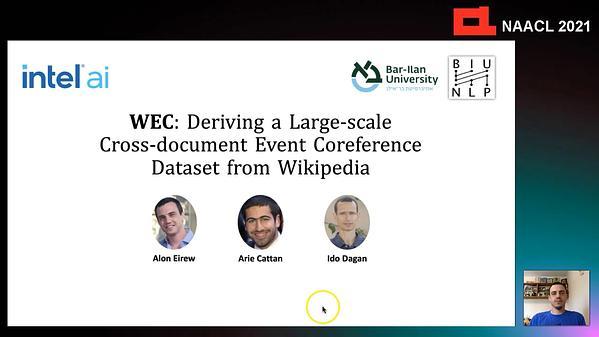 WEC: Deriving a Large-scale Cross-document Event Coreference dataset from Wikipedia