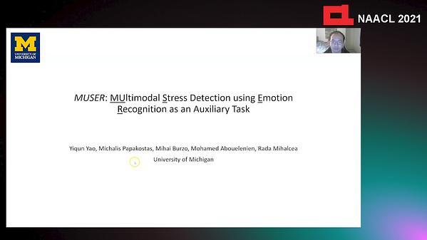 MUSER: MUltimodal Stress detection using Emotion Recognition as an Auxiliary Task