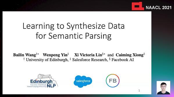 Learning to Synthesize Data for Semantic Parsing