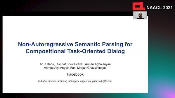 Non-Autoregressive Semantic Parsing for Compositional Task-Oriented Dialog