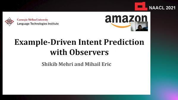 Example-Driven Intent Prediction with Observers