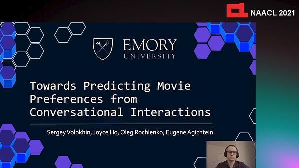You Sound Like Someone Who Watches Drama Movies: Towards Predicting Movie Preferences from Conversational Interactions