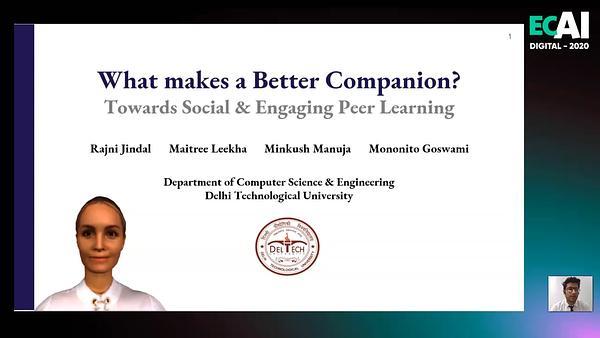 What makes a Better Companion? Towards Social & Engaging Peer Learning