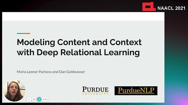 Modeling Content and Context with Deep Relational Learning