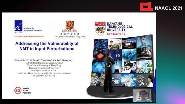 Addressing the Vulnerability of NMT in Input Perturbations