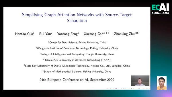 Simplifying Graph Attention Networks with Source-Target Separation
