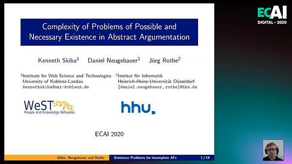 Complexity of Problems of Possible and Necessary Existence in Abstract Argumentation