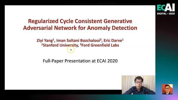 Regularized Cycle Consistent Generative Adversarial Network for Anomaly Detection